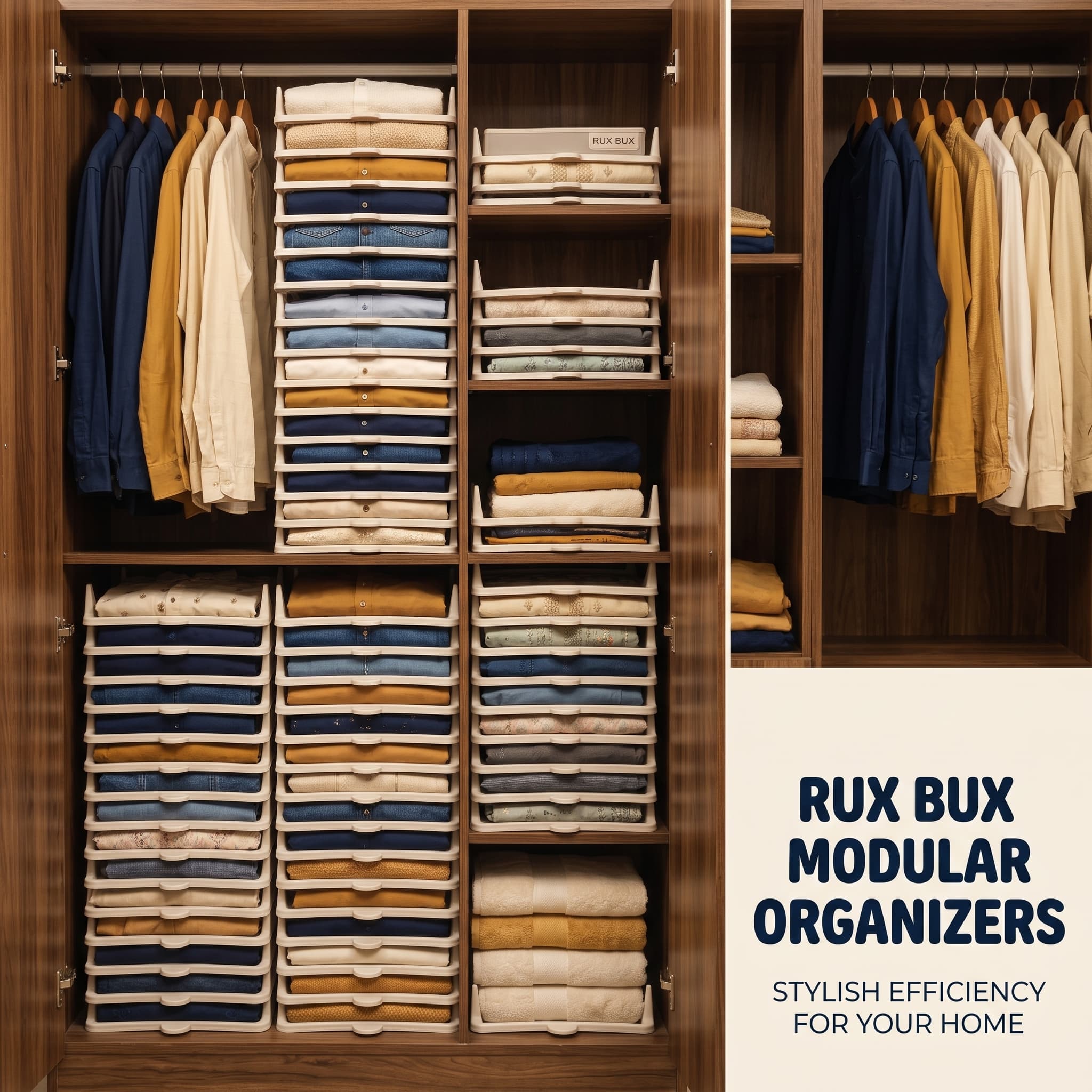 StackSmart modular wardrobe organizers in a closet